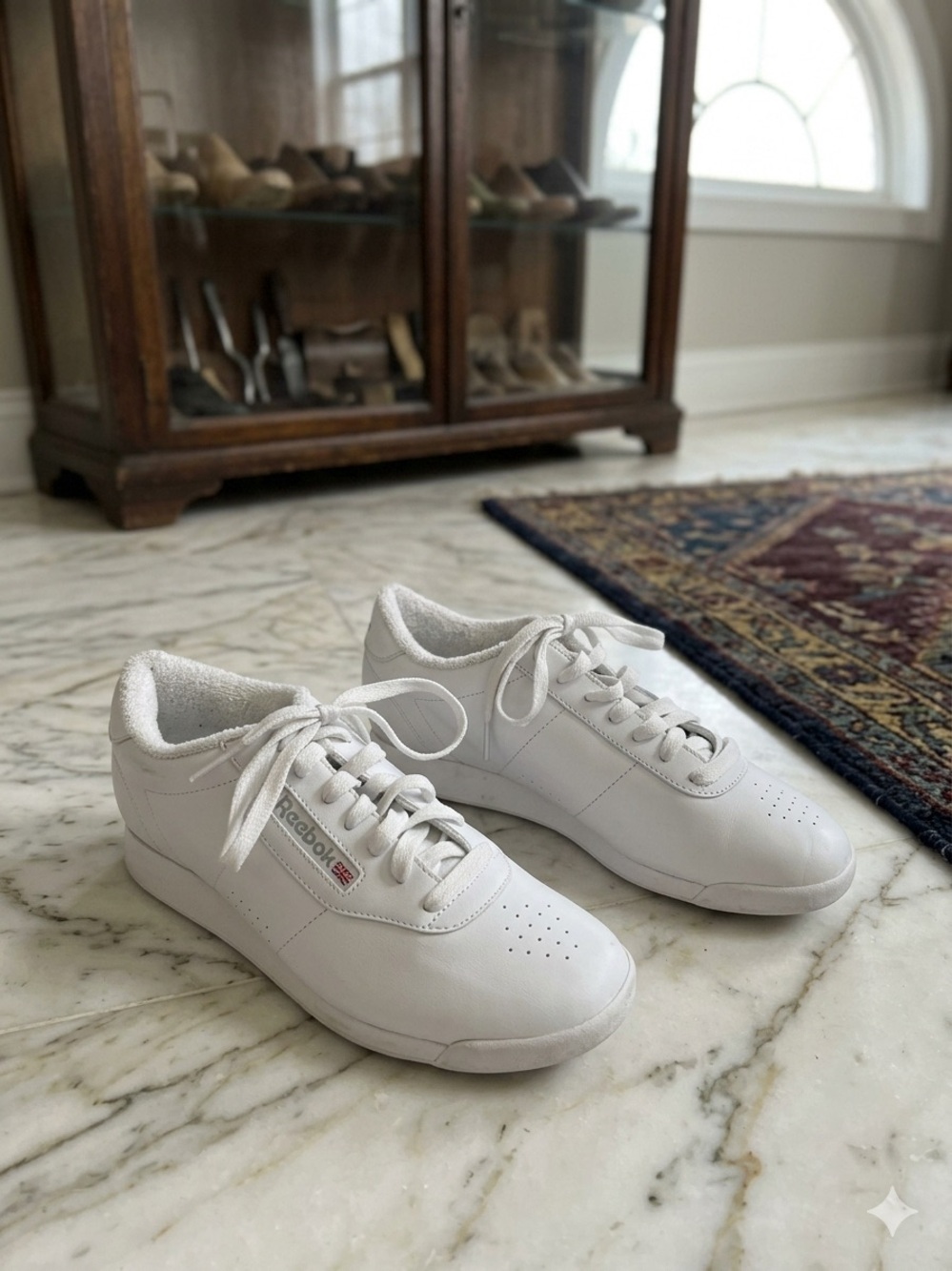 Reebok White Women's Leather Sneakers